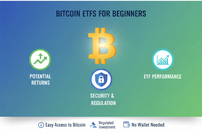 Simple illustration explaining how Bitcoin ETFs work for beginners