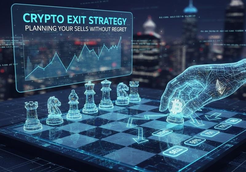 Crypto exit strategy infographic.